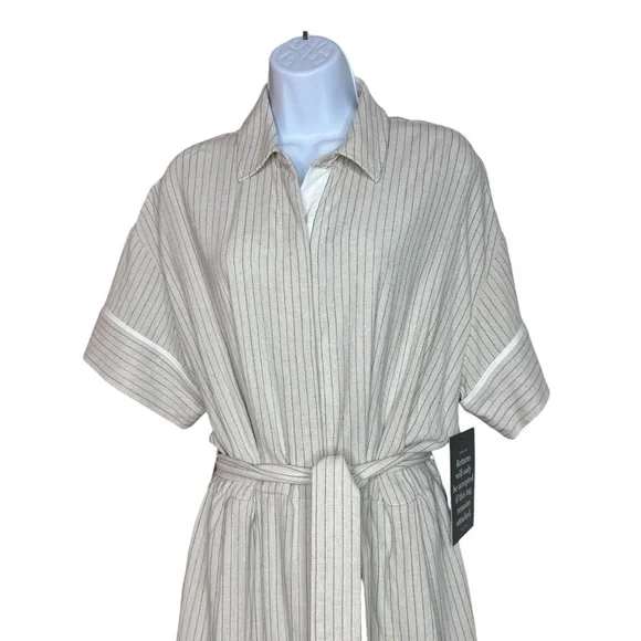 Tuckernuck | NEW Natural Stripe Kate Short Sleeve Midi Dress Size M - Picture 5 of 12